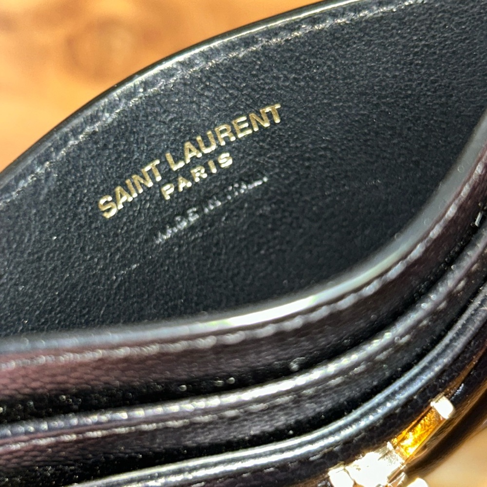 Authentic YSL Monogram Card Case in Grained Leather - Picture 11 of 12